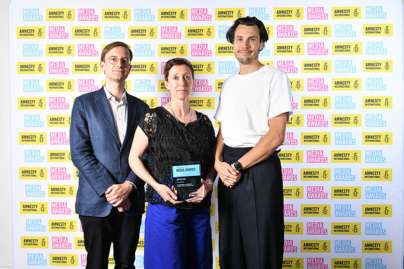 Amnesty Awards 25 - Written News Award - In Photo - Peter Andringa, Alison Killing & Sam Joiner