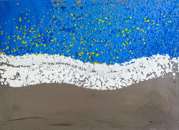 Stigy. Sun reflection on beach. W.69. H. 65. D. 1.5cm